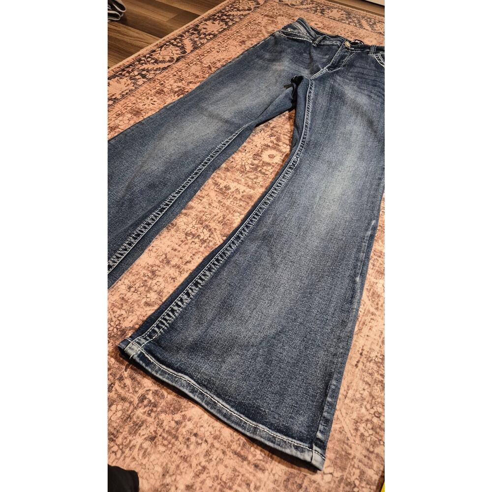 SKY Premium Collection Jeans 13/14 Y2K Rhinestone Embroidered Flare McBling - Picture 3 of 15